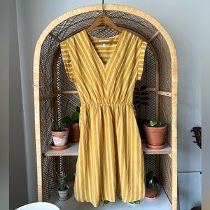 Monteau mustard striped dress
